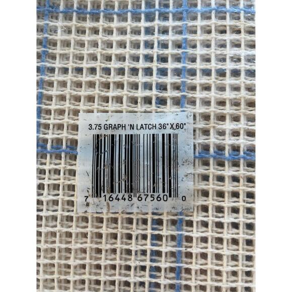 MCG Textiles 3.75 Graph N Latch Rug Canvas "36X60" NEW Made in USA - Picture 3 of 4